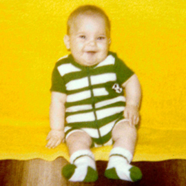 Ein Kleeblattfan anno 1980: Weiß-grüne Socken statt Holzschuh!