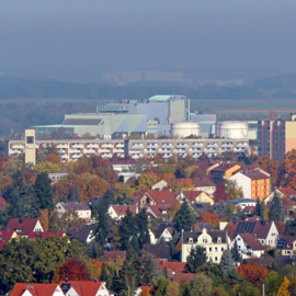 Blick in Richtung Hardhöhe und Hafen