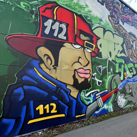 Graffiti an der Neuen Feuerwache